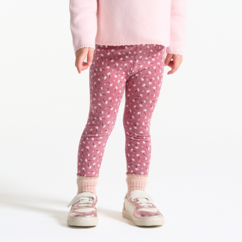 بنطلون ليجينز مطبوع عليه زهور لونه وردي لطفلة رضيعة